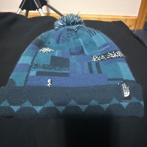The North Face Teal and Black Knit Beanie